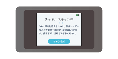 チャンネルスキャン中のモバイル機器