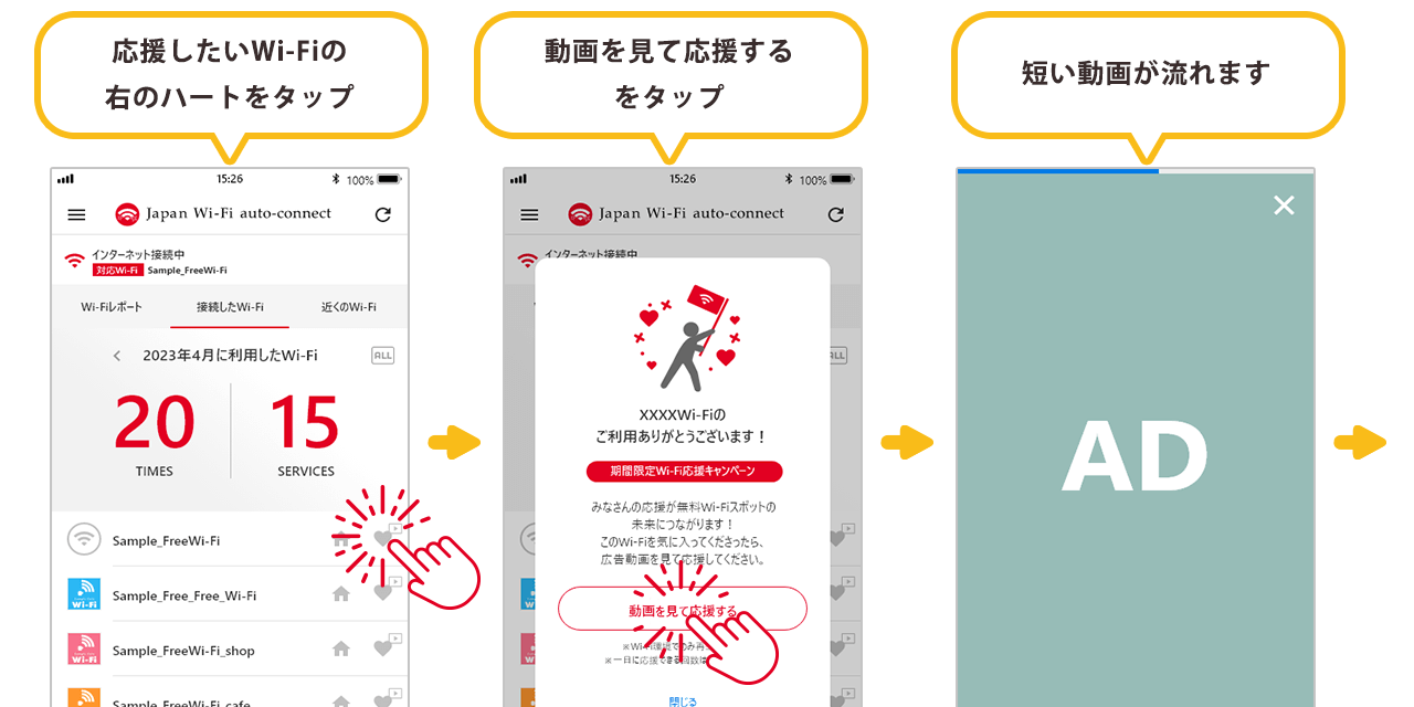 Japan Wi-Fi auto-connectの応援機能つかいかた