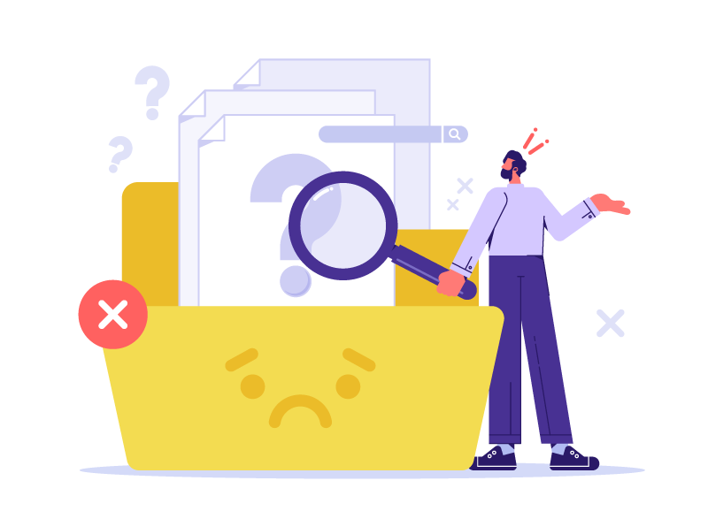 Folder trouble illustration