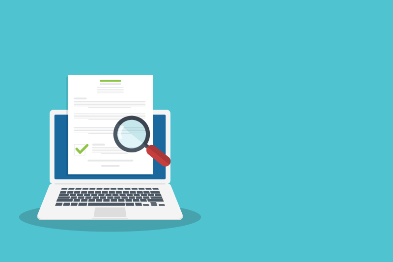 Illustration of checking data on your computer